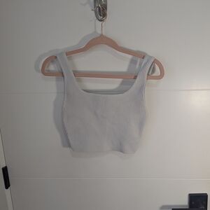 Babaton Sculpt Ribbed Crop Tank | Off White | Size XS